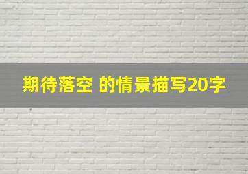 期待落空 的情景描写20字